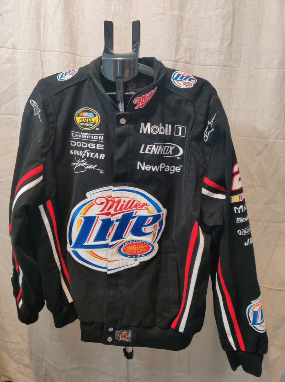 Vintage JH Design Racing Jacket Kurt Busch #2 Miller Light Men's Size XL NASCAR